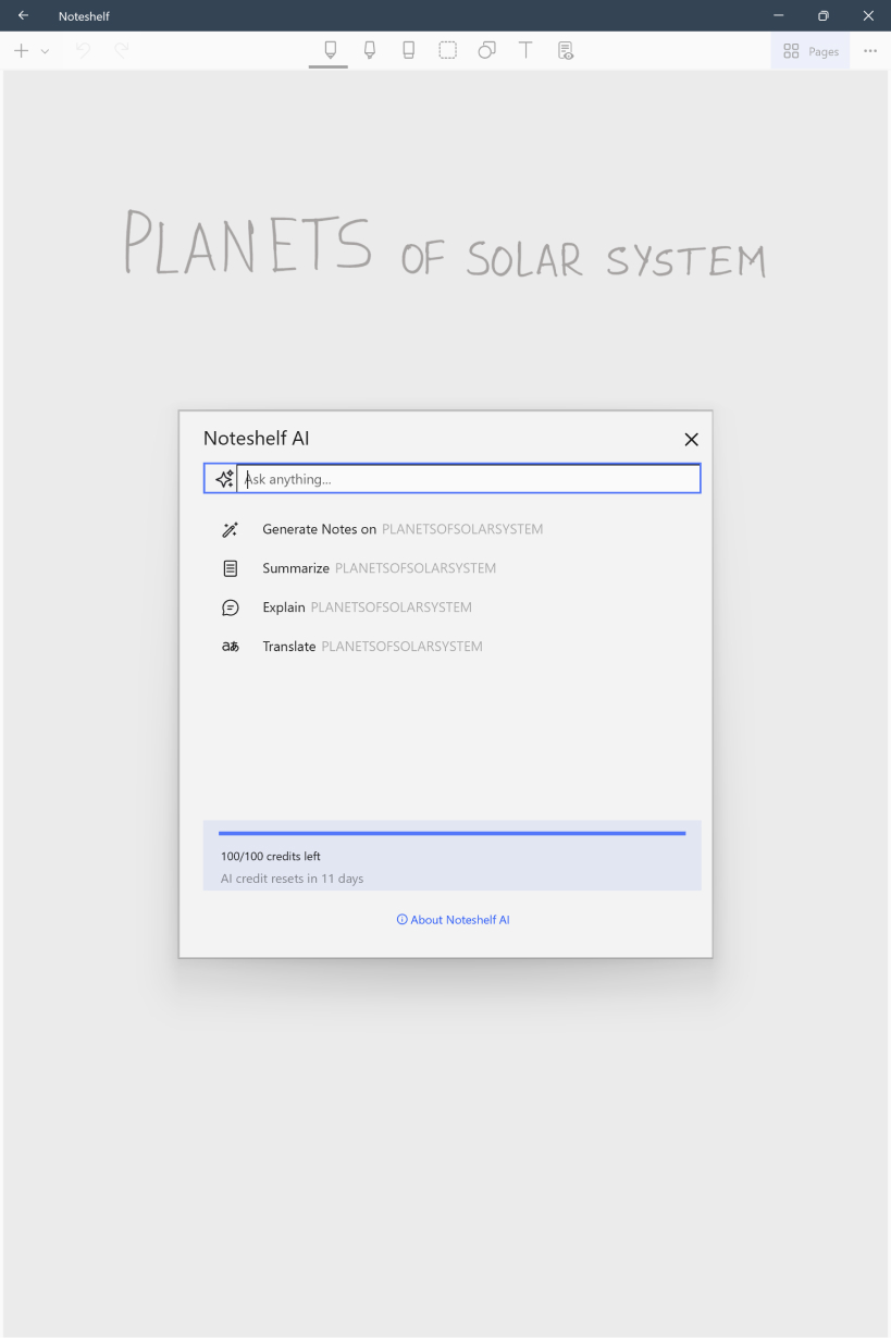 Introduction to Noteshelf AI on Windows Noteshelf Support